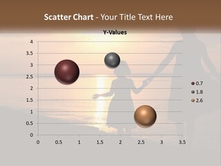 A Mother And Daughter Holding Hands On The Beach At Sunset PowerPoint Template