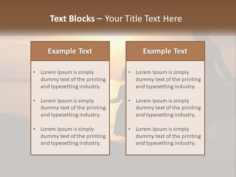 A Mother And Daughter Holding Hands On The Beach At Sunset PowerPoint Template