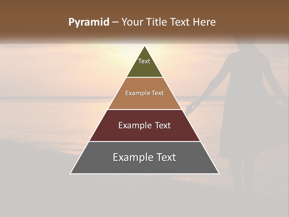 A Mother And Daughter Holding Hands On The Beach At Sunset PowerPoint Template