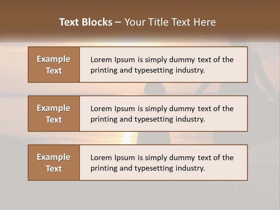 A Mother And Daughter Holding Hands On The Beach At Sunset PowerPoint Template