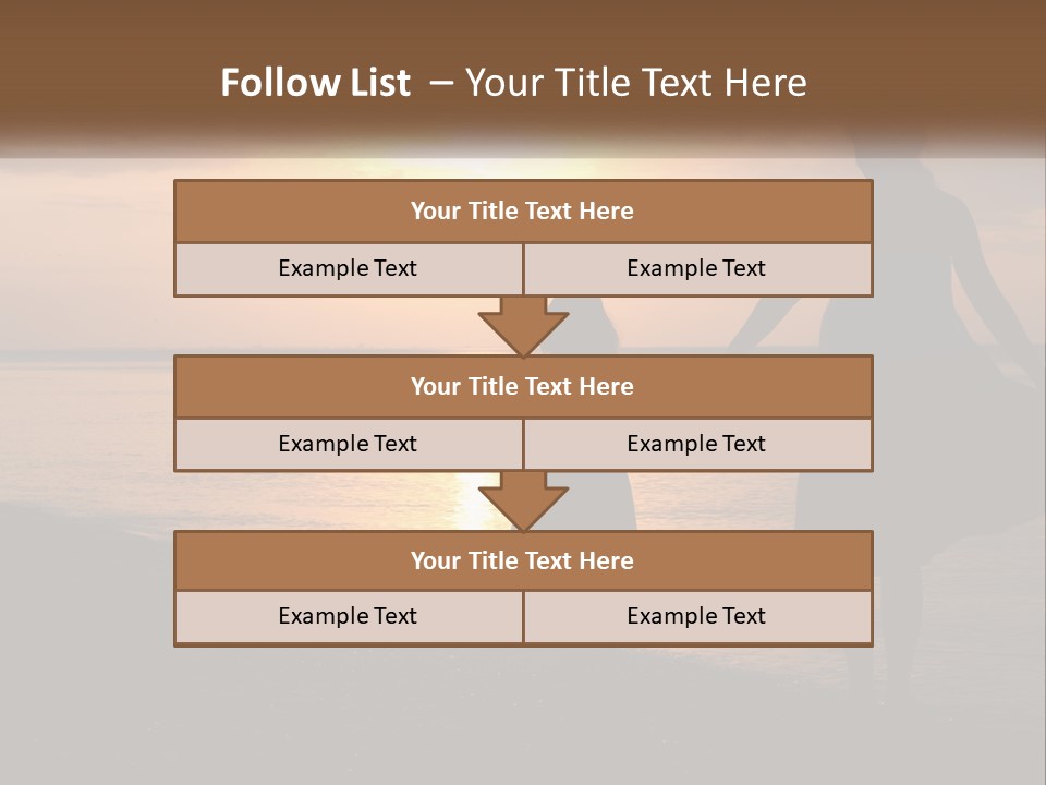 A Mother And Daughter Holding Hands On The Beach At Sunset PowerPoint Template