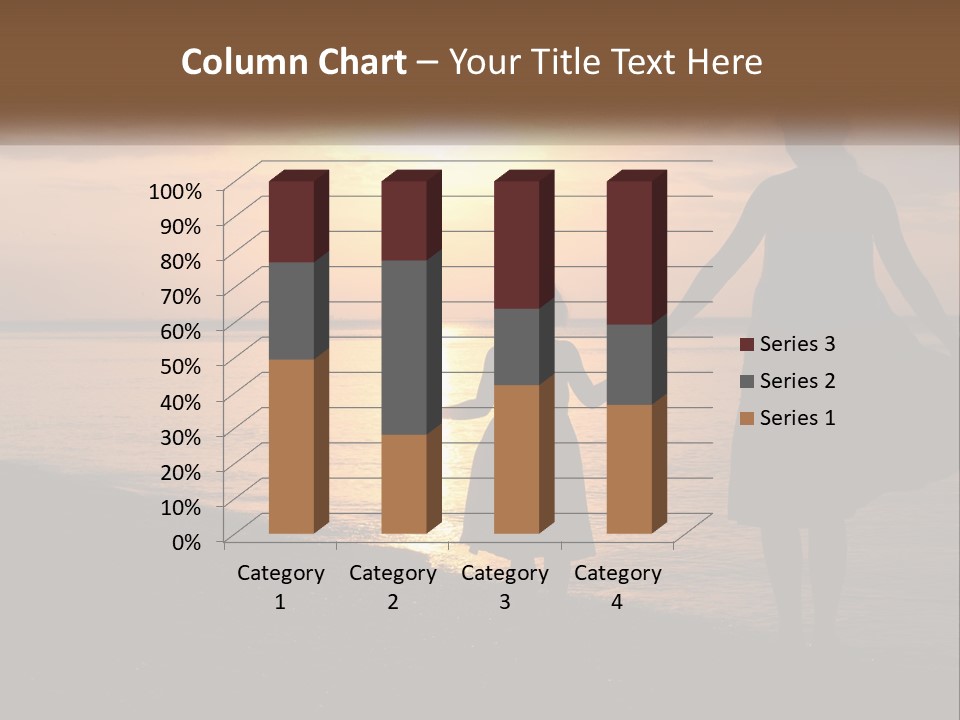A Mother And Daughter Holding Hands On The Beach At Sunset PowerPoint Template