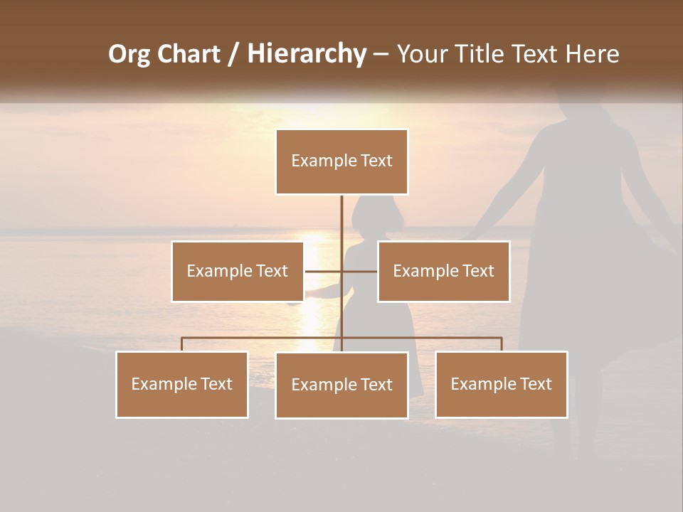 A Mother And Daughter Holding Hands On The Beach At Sunset PowerPoint Template