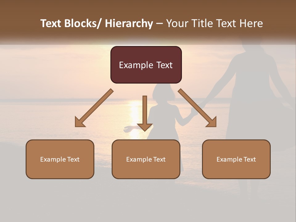 A Mother And Daughter Holding Hands On The Beach At Sunset PowerPoint Template