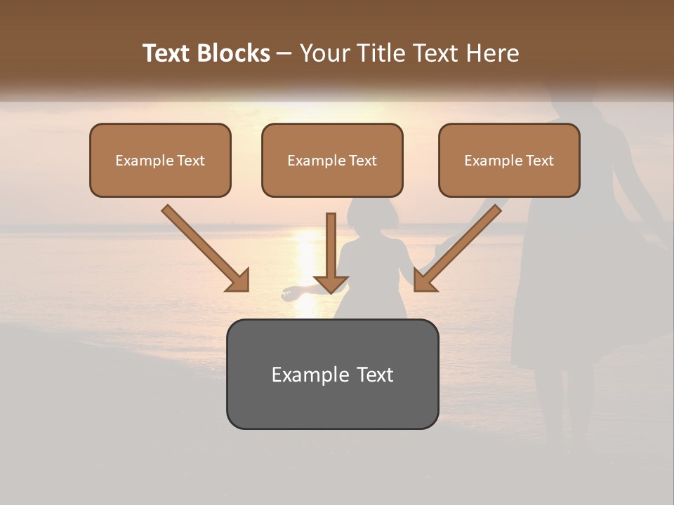 A Mother And Daughter Holding Hands On The Beach At Sunset PowerPoint Template