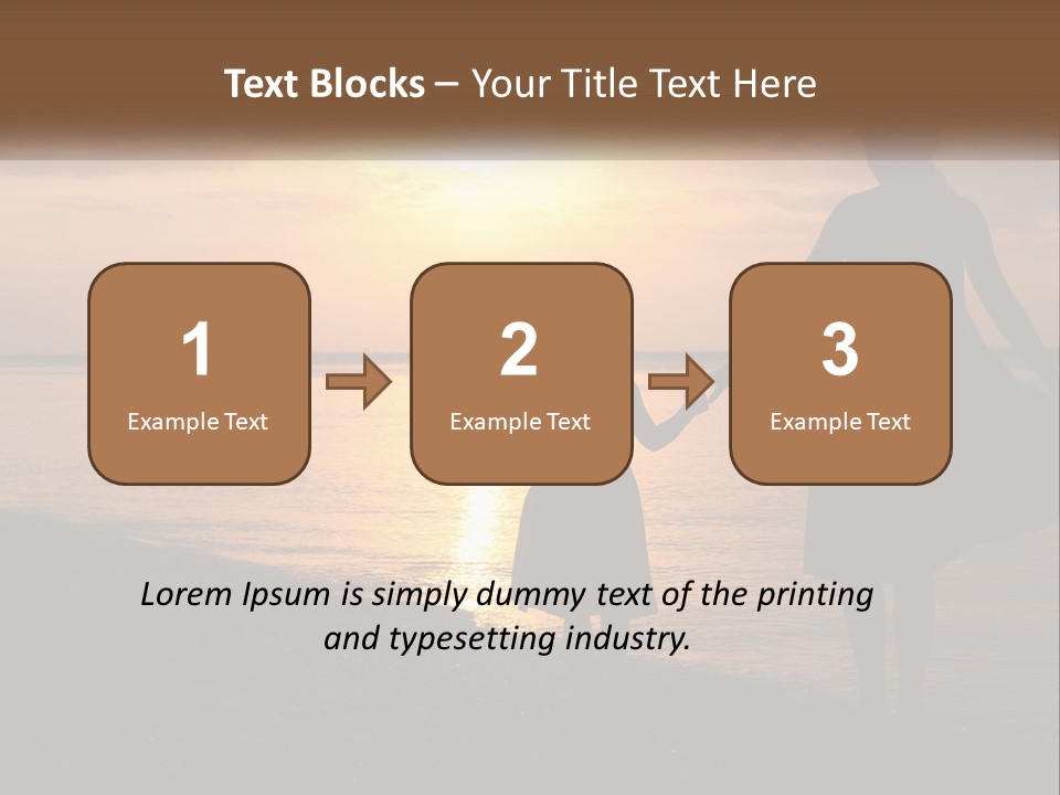 A Mother And Daughter Holding Hands On The Beach At Sunset PowerPoint Template