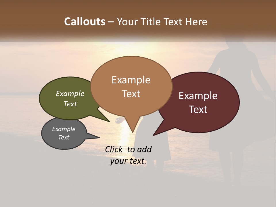 A Mother And Daughter Holding Hands On The Beach At Sunset PowerPoint Template