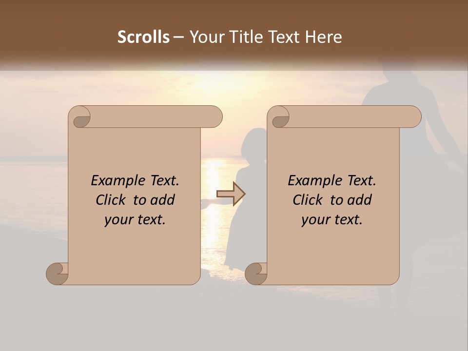 A Mother And Daughter Holding Hands On The Beach At Sunset PowerPoint Template