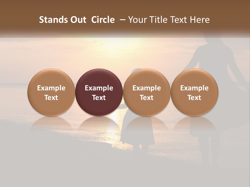 A Mother And Daughter Holding Hands On The Beach At Sunset PowerPoint Template