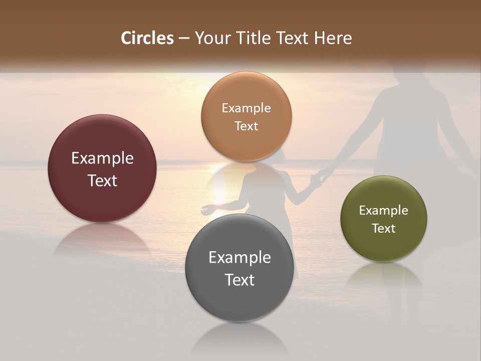 A Mother And Daughter Holding Hands On The Beach At Sunset PowerPoint Template