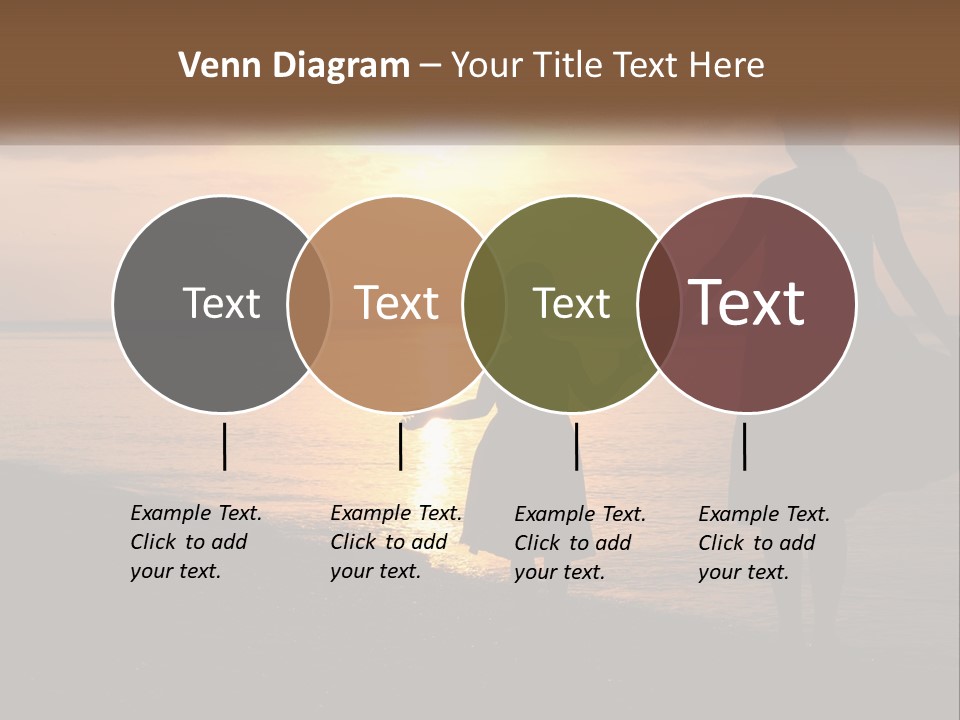 A Mother And Daughter Holding Hands On The Beach At Sunset PowerPoint Template