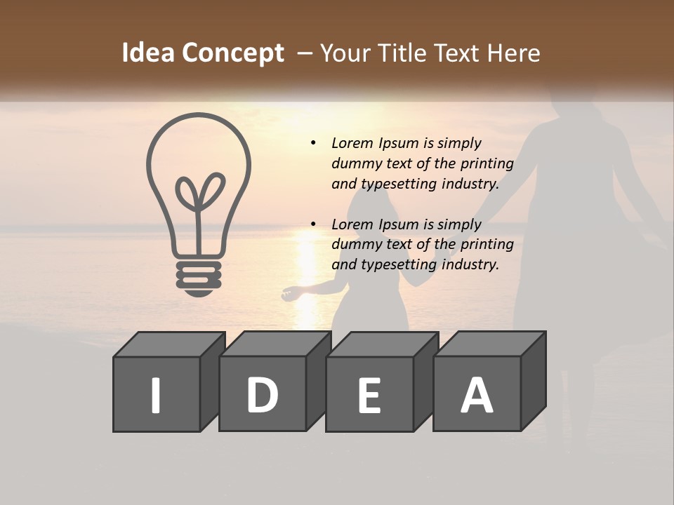 A Mother And Daughter Holding Hands On The Beach At Sunset PowerPoint Template