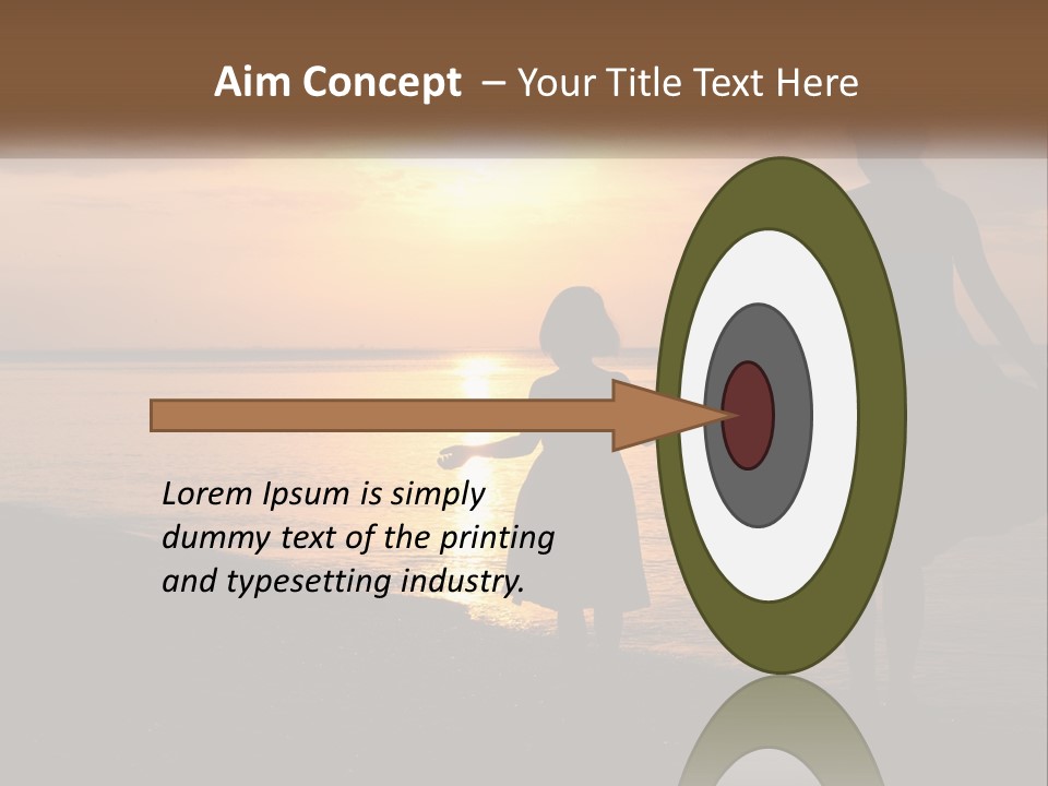 A Mother And Daughter Holding Hands On The Beach At Sunset PowerPoint Template