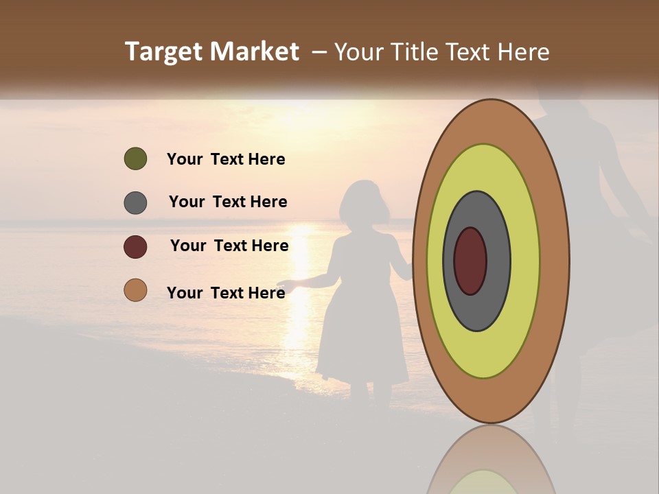 A Mother And Daughter Holding Hands On The Beach At Sunset PowerPoint Template