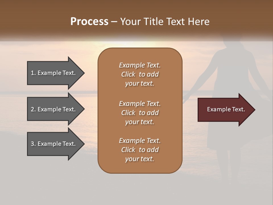 A Mother And Daughter Holding Hands On The Beach At Sunset PowerPoint Template