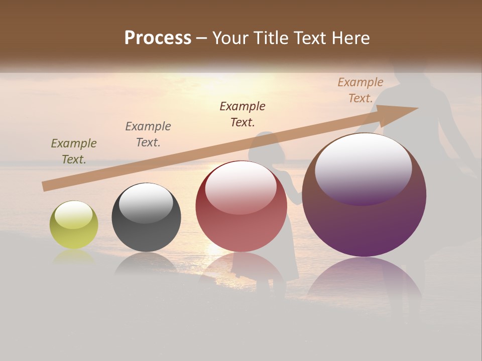 A Mother And Daughter Holding Hands On The Beach At Sunset PowerPoint Template