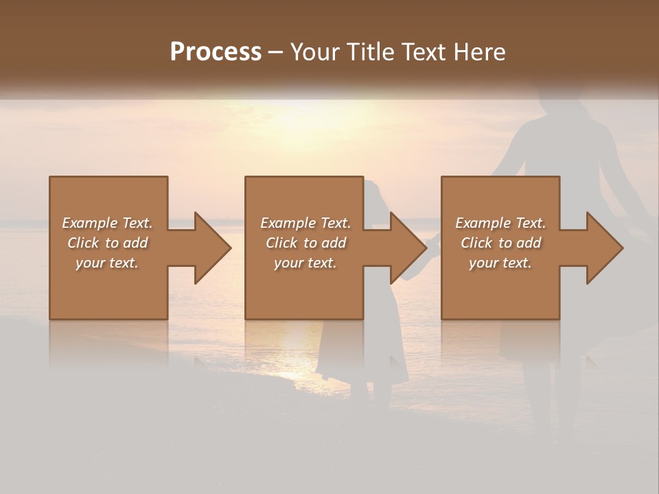 A Mother And Daughter Holding Hands On The Beach At Sunset PowerPoint Template