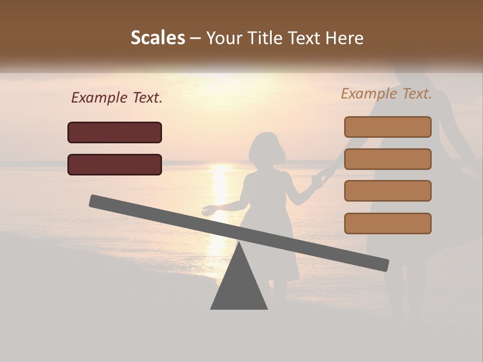 A Mother And Daughter Holding Hands On The Beach At Sunset PowerPoint Template