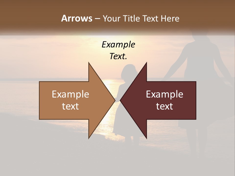 A Mother And Daughter Holding Hands On The Beach At Sunset PowerPoint Template