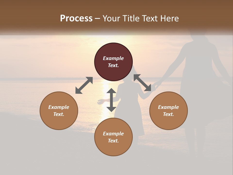 A Mother And Daughter Holding Hands On The Beach At Sunset PowerPoint Template