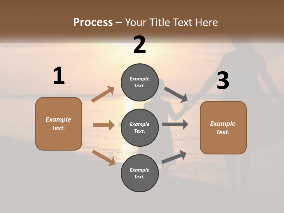 A Mother And Daughter Holding Hands On The Beach At Sunset PowerPoint Template