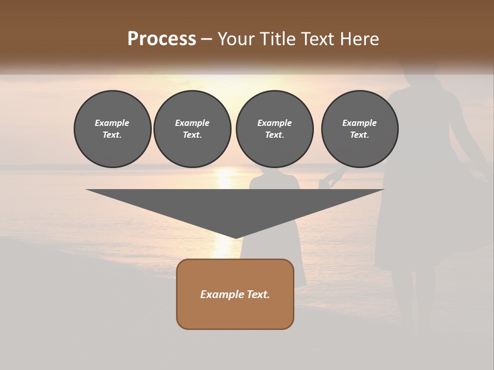 A Mother And Daughter Holding Hands On The Beach At Sunset PowerPoint Template