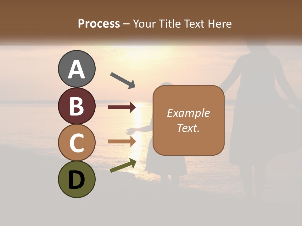 A Mother And Daughter Holding Hands On The Beach At Sunset PowerPoint Template