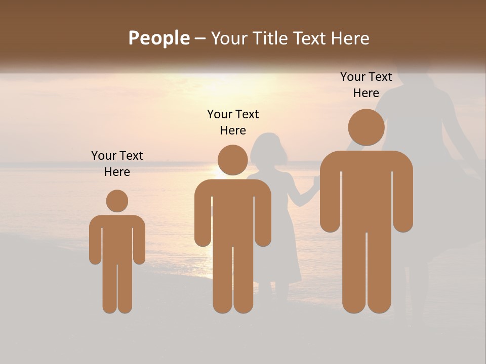 A Mother And Daughter Holding Hands On The Beach At Sunset PowerPoint Template