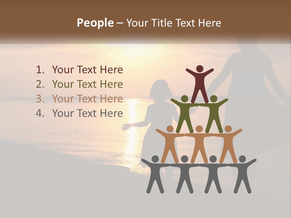 A Mother And Daughter Holding Hands On The Beach At Sunset PowerPoint Template