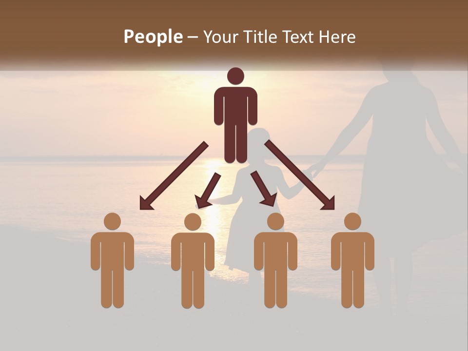 A Mother And Daughter Holding Hands On The Beach At Sunset PowerPoint Template