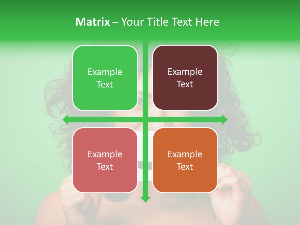 A Woman Holding A Card With A Smiley Face On It PowerPoint Template