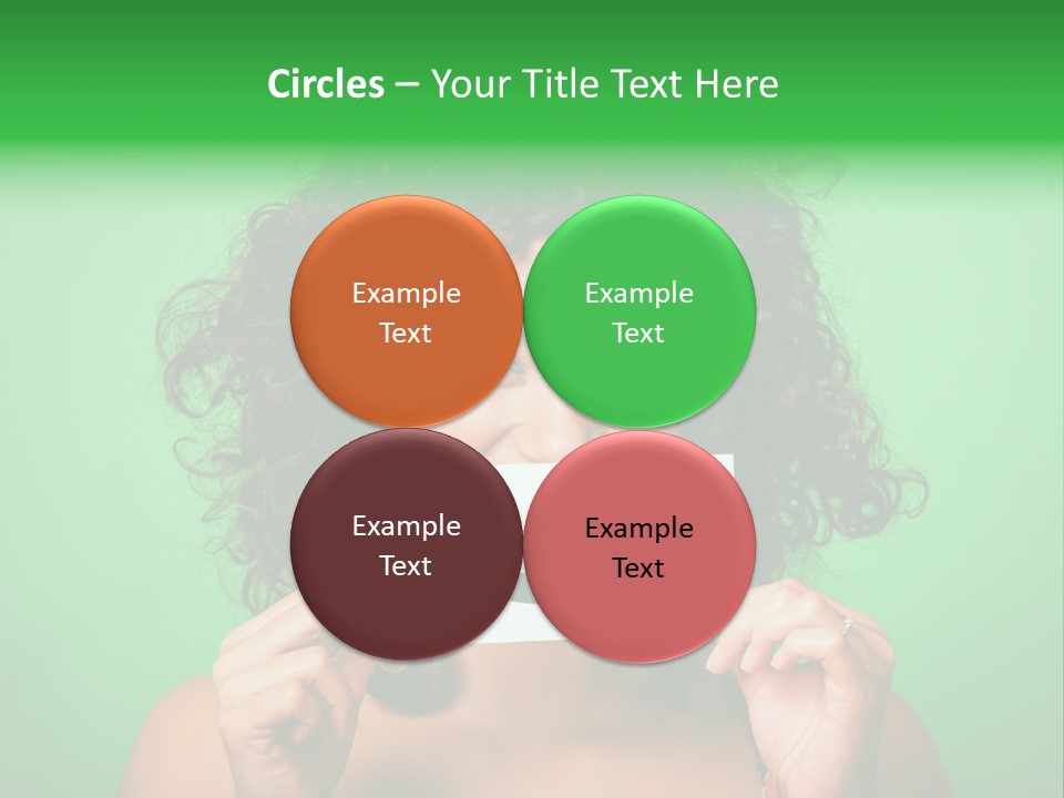 A Woman Holding A Card With A Smiley Face On It PowerPoint Template