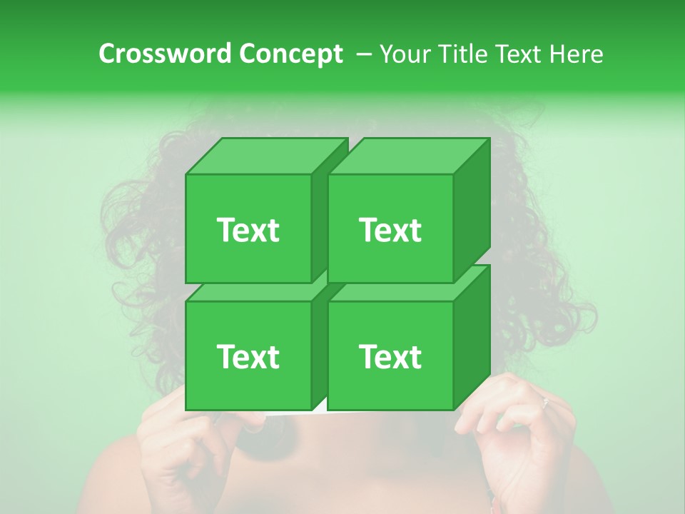 A Woman Holding A Card With A Smiley Face On It PowerPoint Template