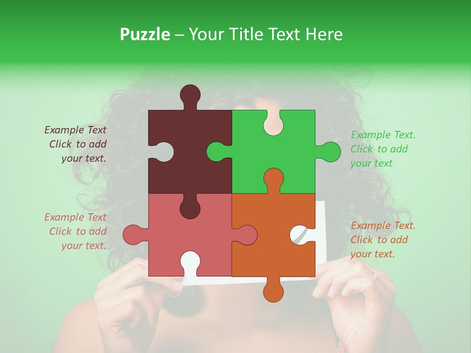 A Woman Holding A Card With A Smiley Face On It PowerPoint Template