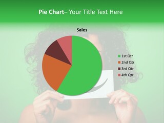 A Woman Holding A Card With A Smiley Face On It PowerPoint Template