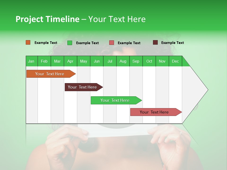 A Woman Holding A Card With A Smiley Face On It PowerPoint Template