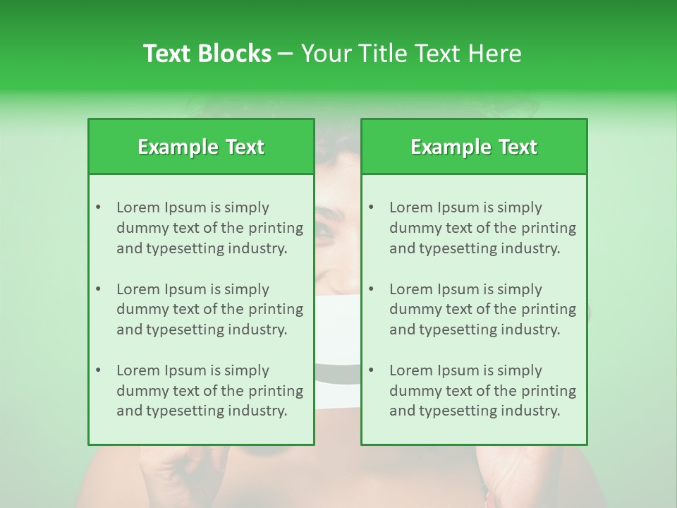A Woman Holding A Card With A Smiley Face On It PowerPoint Template