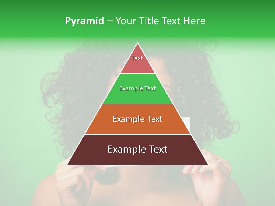 A Woman Holding A Card With A Smiley Face On It PowerPoint Template