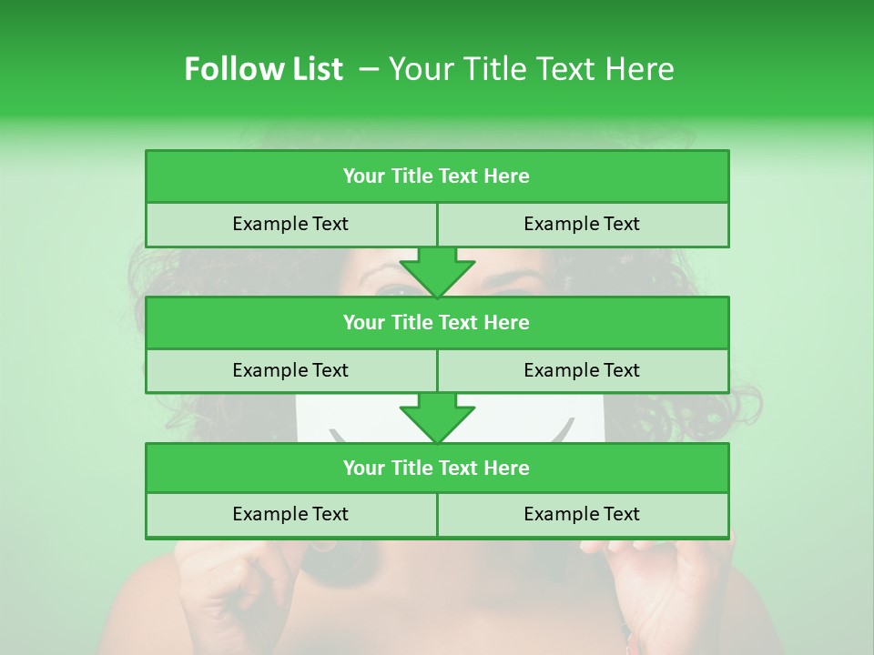 A Woman Holding A Card With A Smiley Face On It PowerPoint Template
