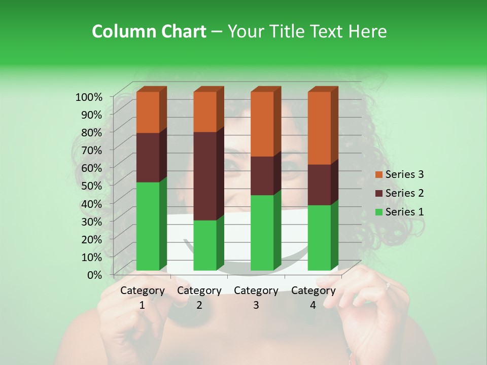 A Woman Holding A Card With A Smiley Face On It PowerPoint Template
