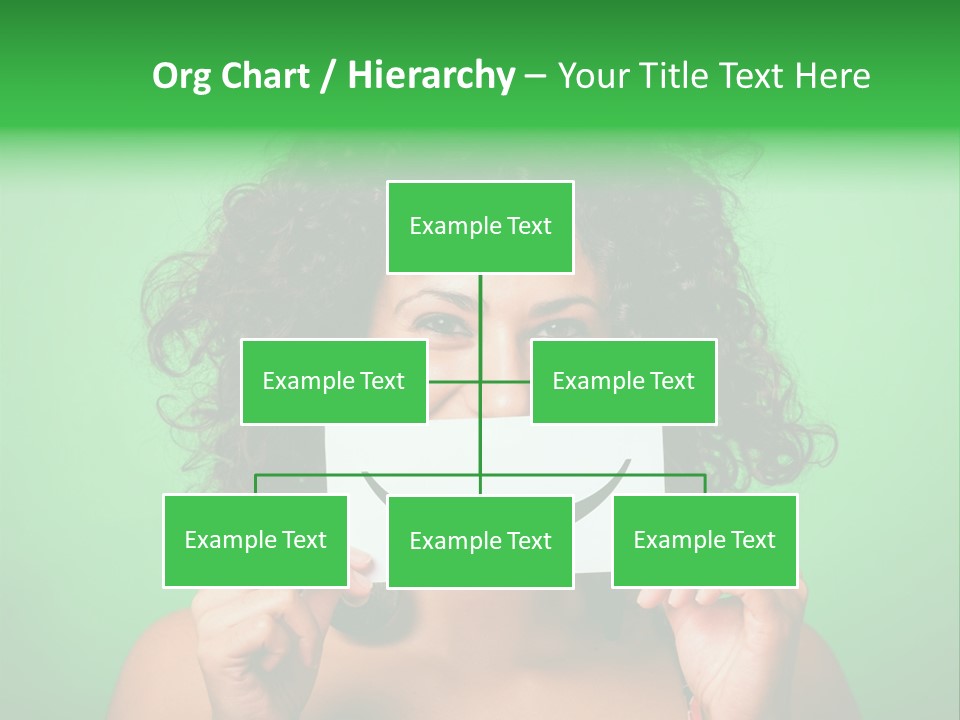 A Woman Holding A Card With A Smiley Face On It PowerPoint Template