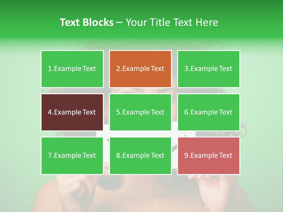 A Woman Holding A Card With A Smiley Face On It PowerPoint Template