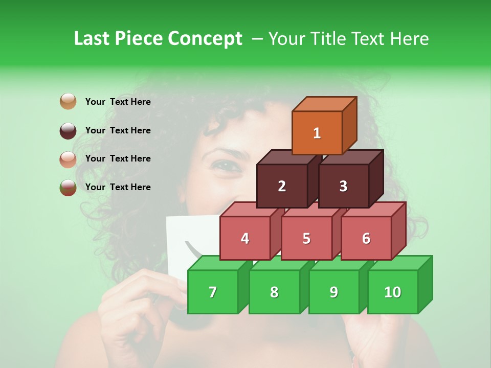 A Woman Holding A Card With A Smiley Face On It PowerPoint Template