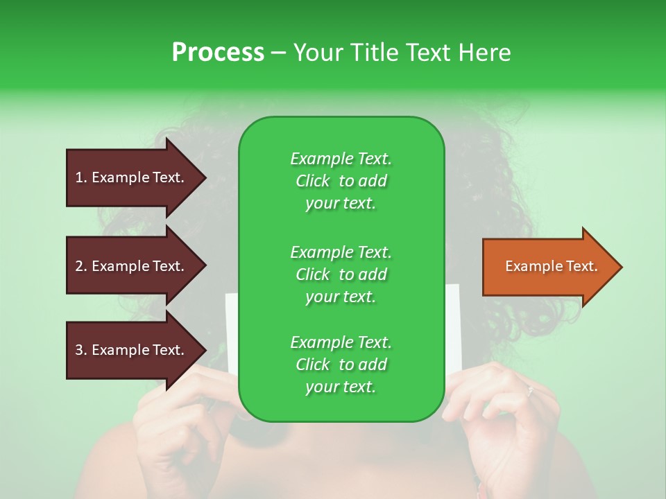 A Woman Holding A Card With A Smiley Face On It PowerPoint Template