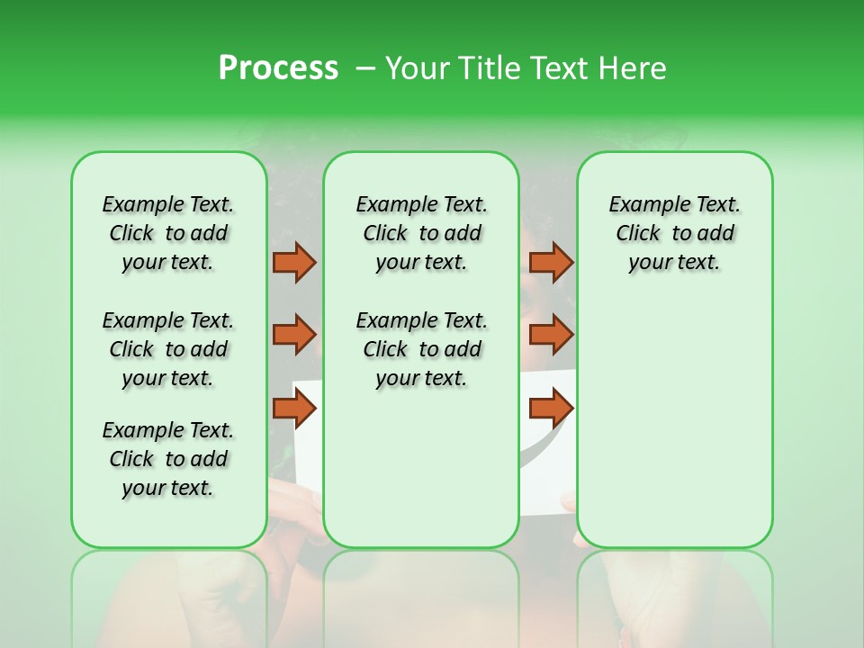 A Woman Holding A Card With A Smiley Face On It PowerPoint Template