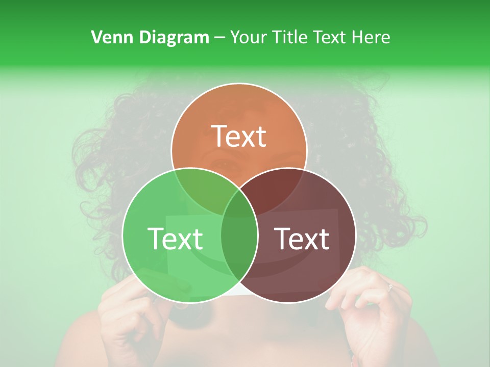 A Woman Holding A Card With A Smiley Face On It PowerPoint Template