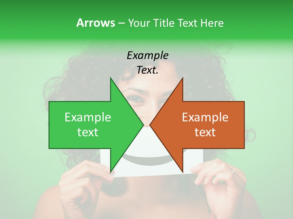 A Woman Holding A Card With A Smiley Face On It PowerPoint Template