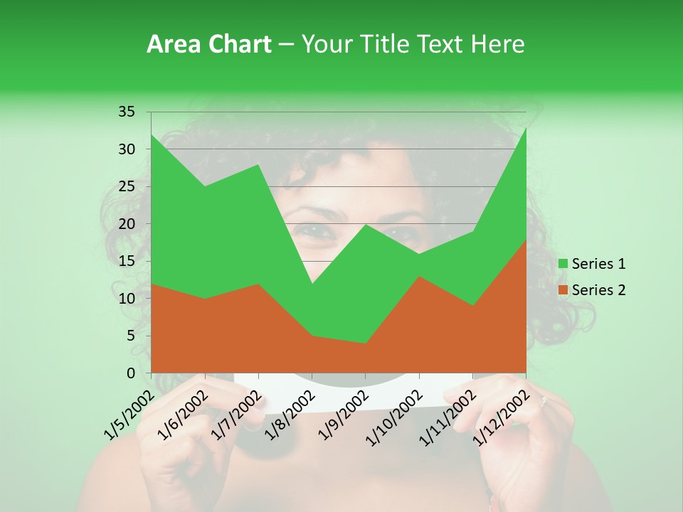 A Woman Holding A Card With A Smiley Face On It PowerPoint Template