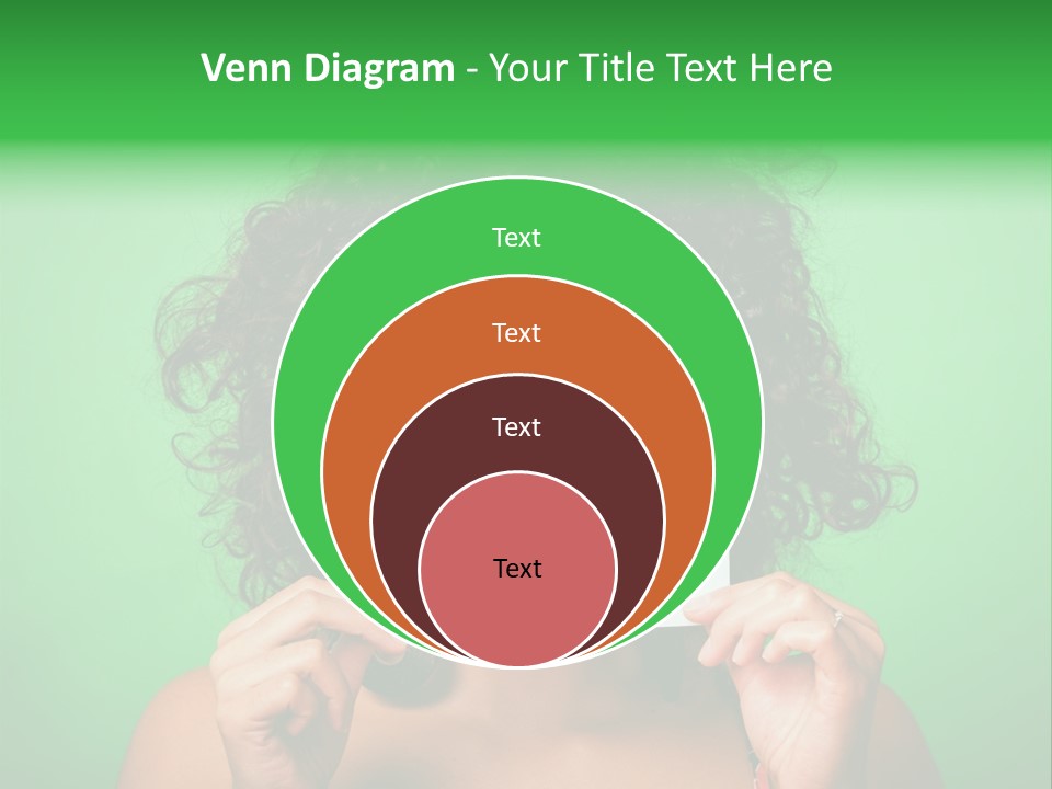 A Woman Holding A Card With A Smiley Face On It PowerPoint Template