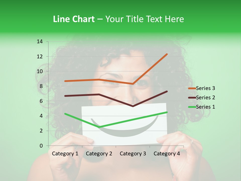 A Woman Holding A Card With A Smiley Face On It PowerPoint Template